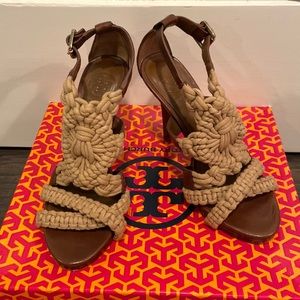Tory Burch “Fleur” high heel sandal, Size 6.5